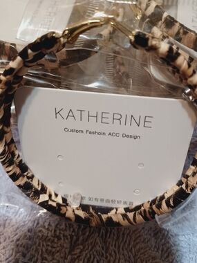 Katherine's Collection Black and Cream Braided Hoop Earrings